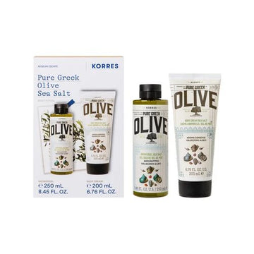 KORRES Pure Greek Olive Sea Salt Gift Set - Αφροντούς & Κρέμα Σώματος 250ml + 200ml